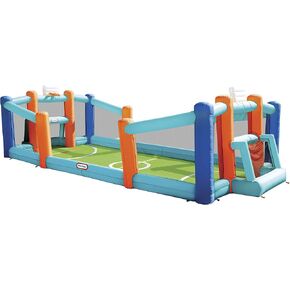 Little Tikes Jump 'n Slide Bouncer تشمل منفاخًا شاقًا مع GFCI ، والمخاطر ، وبقع الإصلاح ، وحقيبة التخزين ، للأطفال الذين تتراوح أعمارهم بين 3 و 8 سنوات