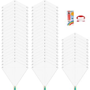 DIY Kites for Kids Kite Making Kit Bulk, Decorating Coloring Kite Party Pack,White Diamond Kite Kits (3 Pack)