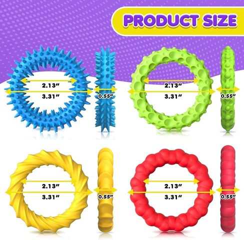 Sensory Fidget Toys for Kids Adults - 4 Pack Stretchy Fidget Bracelet | Texture & Calming Autism Sensory Toys for Special Needs Autistic Children | Calm Down Toy for Toddler Girls Boys in Kuwait