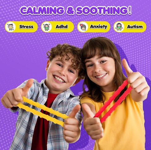 Sensory Fidget Toys for Kids Adults - 4 Pack Stretchy Fidget Bracelet | Texture & Calming Autism Sensory Toys for Special Needs Autistic Children | Calm Down Toy for Toddler Girls Boys in Kuwait
