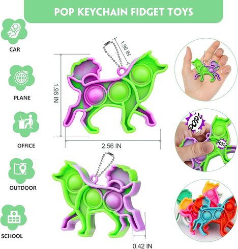 Pop Fidget Toys Bulk Its 24 Pack Party Favors for Kids Easter Basket Stuffers Egg Fillers 3 Shape Mini Pop Keychain It Fidget Toy Fidgets for Kids School Classroom Prizes Birthday Goodie Bag Stuffers in Saudi Arabia