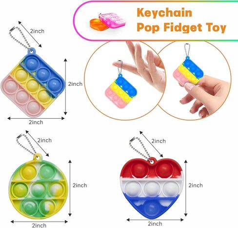 Pop Fidget Toys Bulk Its 24 Pack Party Favors for Kids Easter Basket Stuffers Egg Fillers 3 Shape Mini Pop Keychain It Fidget Toy Fidgets for Kids School Classroom Prizes Birthday Goodie Bag Stuffers in Saudi Arabia