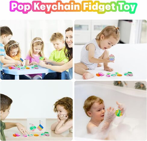 Pop Fidget Toys Bulk Its 24 Pack Party Favors for Kids Easter Basket Stuffers Egg Fillers 3 Shape Mini Pop Keychain It Fidget Toy Fidgets for Kids School Classroom Prizes Birthday Goodie Bag Stuffers in Saudi Arabia