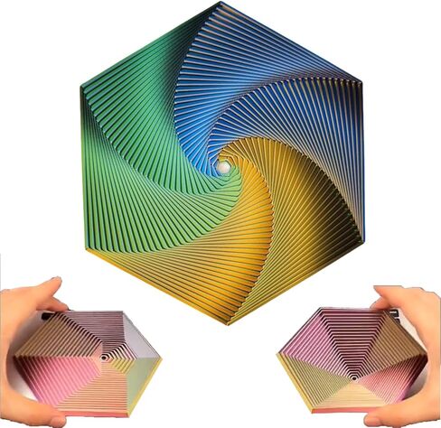 Fractal Fidget Hexagon,2024 New Hexagon Spiral Toy,3D Printing Hexagon Cube Fidget Gear Toy, Perfect for Stress and Anxiety Fidget Toy,for Sensory Needs and Autism Too (Colorful C) in Saudi Arabia