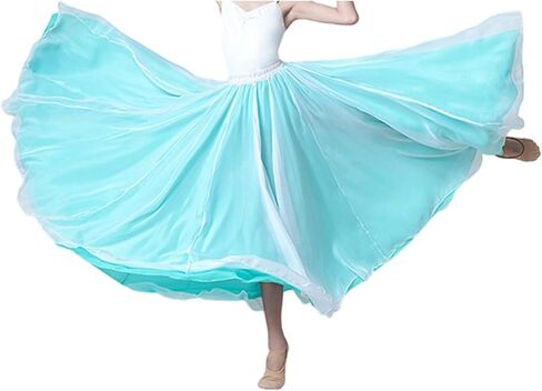 Kids Girls Chiffon Long Skirt two two two belly belly flamenco الرقص الحديثة قاعة الرقص الخصر المرن in Kuwait