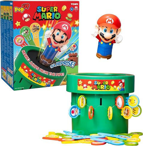 Tomy POPT Super Mario Family and Preschool Kids Game ، 2-4 لاعبين ، مناسبة للبنين والبنات الذين تتراوح أعمارهم بين 4+ in Kuwait