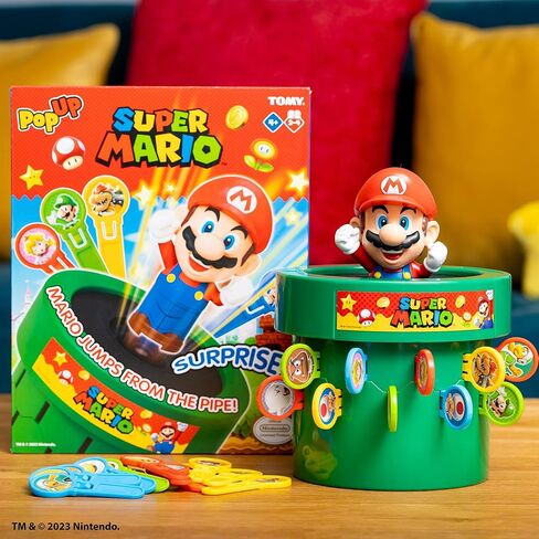 Tomy POPT Super Mario Family and Preschool Kids Game ، 2-4 لاعبين ، مناسبة للبنين والبنات الذين تتراوح أعمارهم بين 4+ in Kuwait