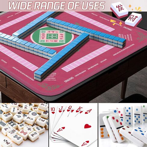 Mahjong Mat ، حصيرة Mahjong ، تقليل الضوضاء غير المنقولة Mahjong for table ، 32.4*32.4 بوصة Mahjong Table Mat للبوكر ، حصيرة ألعاب الطاولة ، ألعاب الورق ، ألعاب البلاط ، Dominoes (Blue) in Kuwait