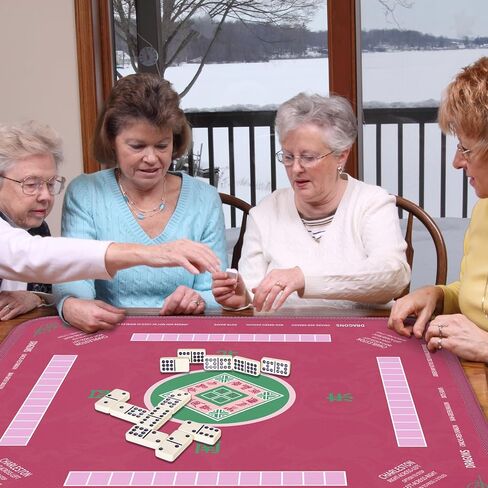 Mahjong Mat ، حصيرة Mahjong ، تقليل الضوضاء غير المنقولة Mahjong for table ، 32.4*32.4 بوصة Mahjong Table Mat للبوكر ، حصيرة ألعاب الطاولة ، ألعاب الورق ، ألعاب البلاط ، Dominoes (Blue) in Kuwait