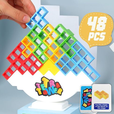 ALKISTA 48 Pcs Tetra Tower Balance Stacking Blocks Game, Board Games for 2 Players+ Family Games, Parties, Travel, Kids & Adults Team Building Blocks Toy in Saudi Arabia