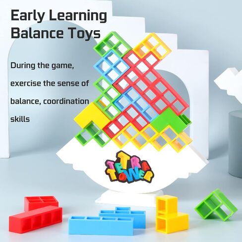 ALKISTA 48 Pcs Tetra Tower Balance Stacking Blocks Game, Board Games for 2 Players+ Family Games, Parties, Travel, Kids & Adults Team Building Blocks Toy in Saudi Arabia