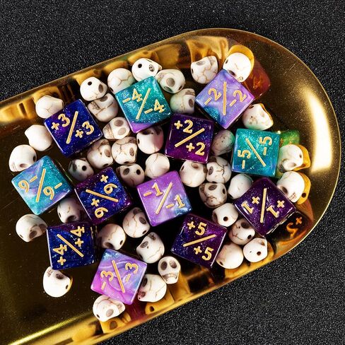 24 Pieces MTG Dice Counters Plus 1 Counter D6 Dice Set Life Tokens for MTG TCG Magic Cards Game Accessories, Blue&Purple in Saudi Arabia