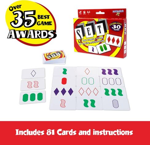 SET Enterprises SET - The Family Card Game of Visual Perception - Race to Find The Matches, For Ages 8+,81 Cards, Rules included in Saudi Arabia