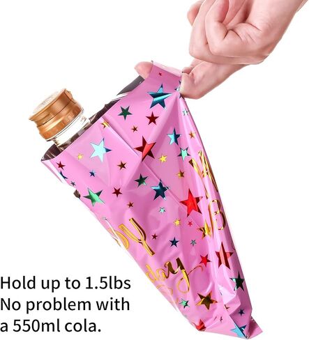 Medium(6.7 * 9.8inch) Happy Birthday Party Favor Bags 40 PCS Plastic Goodies Loot Bags Bulk for Kids Baby Girls & Boys Birthday Return Gift (B Style 40 Packs) in Saudi Arabia