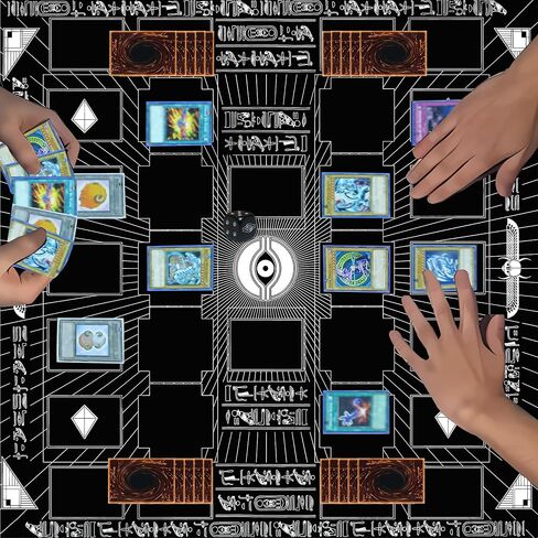 for Yugioh Playmat - Compatible with Yu-Gi-Oh, TCG Playmat - Free Counters & Storage Bag, Dual Player Master Rule Duel Zones, Extra Large 2-Player Card Game Mat (Basic) in Kuwait