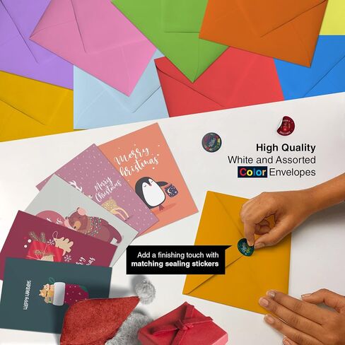Dessie 100 فريدة من نوعها Thank You Cards Bulk - بطاقات Note فارغة مع 100 تصميمات مختلفة ، ملونة ، لا تكرار. الأظرف الملونة ، الأختام الذهبية وصندوق التخزين القوي. in Kuwait