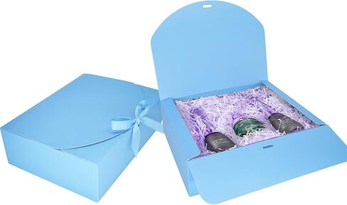 10 PCS Gift Boxes with Lids, 10.6x7.8x3.1 Inch Kraft Paper Gift Box, White with Ribbon, Bridesmaid Proposal Box for Wedding, Packaging, Present, Birthday, Cupcake in Saudi Arabia
