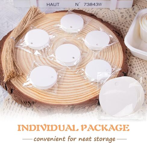 SallyFashion 120PCS White Round Gift Tags, Kraft Paper Gift Tags with String Blank Hang Tags for Gifts Wrapping Craft Project Wedding Favors in Saudi Arabia