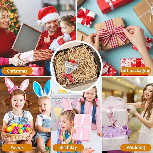 1/2 LB White Crinkle Paper Filler, Shredded Paper for Gift Baskets, Crinkle Cut Paper for Christmas Wedding Birthday Anniversaries Valentines Bridesmaid Engagement, Box Bags Gift Wrapping, Crafts Decoration WUINOID in Saudi Arabia