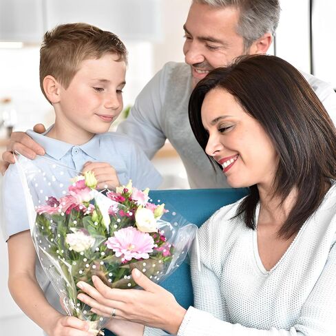 Jutieuo Clear Cellophane Wrap Roll | 100’Ft. Long X 34"In. Extra Wide | 2.5 Mil Thick Crystal Clear with Irregular White Dot | Bouquet, Baskets, Gifts, Crafts, Treats, Wrapping | Food Grade in Kuwait