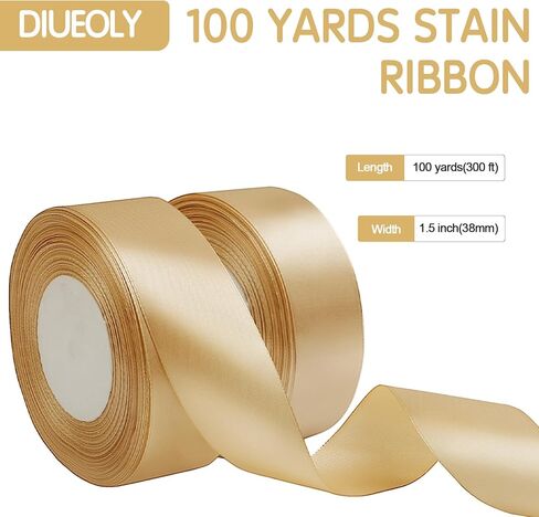 Pink Ribbon 1 1/2 inch, 100 Yards Pink Satin Ribbon, Ribbon for Gift Wrapping, Ribbon for Flower Bouquet, Fabric Polyester Ribbons for Crafts, Slik Hair Ribbon for Wedding Pink Bow Party Decorations in Kuwait