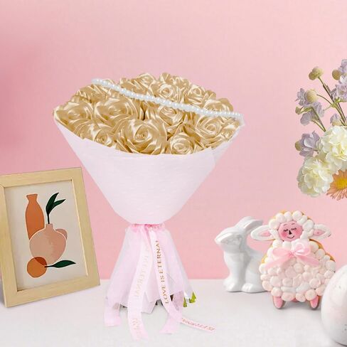 Pink Ribbon 1 1/2 inch, 100 Yards Pink Satin Ribbon, Ribbon for Gift Wrapping, Ribbon for Flower Bouquet, Fabric Polyester Ribbons for Crafts, Slik Hair Ribbon for Wedding Pink Bow Party Decorations in Kuwait