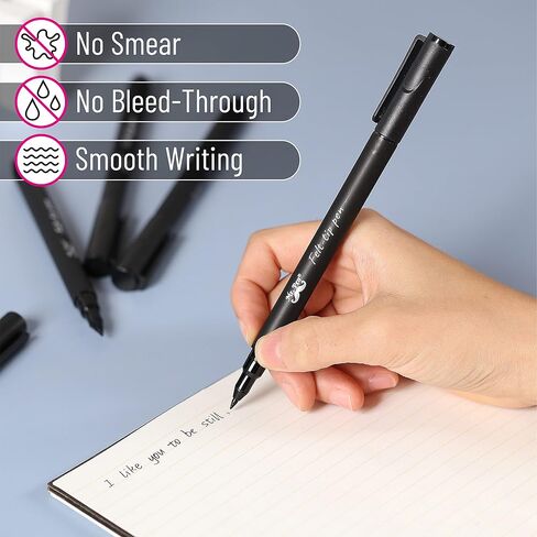 Mr. Pen- Pens, Felt Tip Pens, Black Pens, Pack of 6, Fast Dry, No Smear, Fine Point Pens Black, Black Felt Tip Pens, Bible Journaling Pens, Felt Pens, Planner Markers, Pens for Journaling in Saudi Arabia