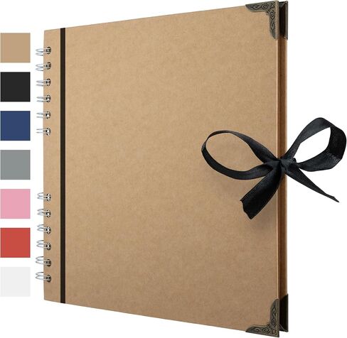 Bstorify Scrapbook Album 60 Pages (8 x 8 Inch) Brown Thick 200gsm Kraft Paper, Photo Album Scrapbook, Memory Book - Ideal for Your Scrapbooking Albums Art & Craft Projects in Saudi Arabia