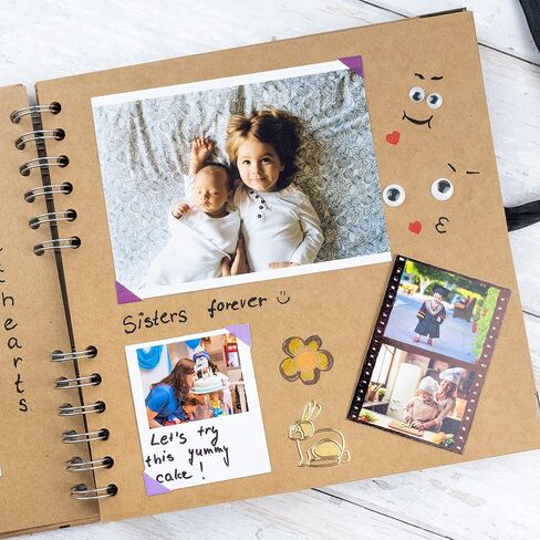 Bstorify Scrapbook Album 60 Pages (8 x 8 Inch) Brown Thick 200gsm Kraft Paper, Photo Album Scrapbook, Memory Book - Ideal for Your Scrapbooking Albums Art & Craft Projects in Saudi Arabia