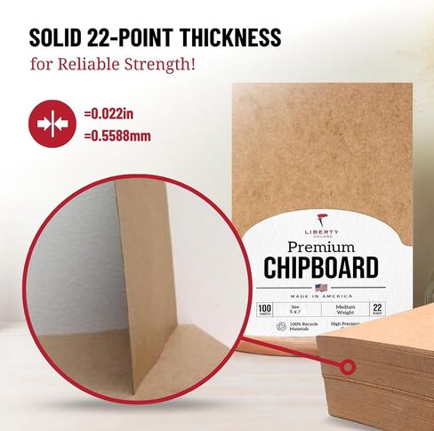 Premium 22-Point Chipboard Sheets – 100-Pack, 8.5" x 11" – Extra Durable, Wide Range of Usage for Business, Bookbinding, Framing & Packaging by Liberty Colors in Saudi Arabia