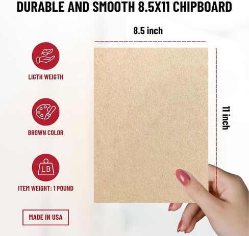 Premium 22-Point Chipboard Sheets – 100-Pack, 8.5" x 11" – Extra Durable, Wide Range of Usage for Business, Bookbinding, Framing & Packaging by Liberty Colors in Saudi Arabia
