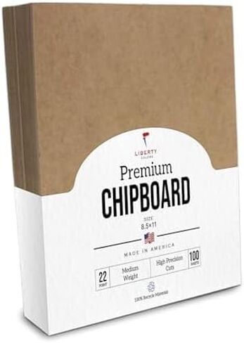 Premium 22-Point Chipboard Sheets – 100-Pack, 8.5" x 11" – Extra Durable, Wide Range of Usage for Business, Bookbinding, Framing & Packaging by Liberty Colors in Saudi Arabia