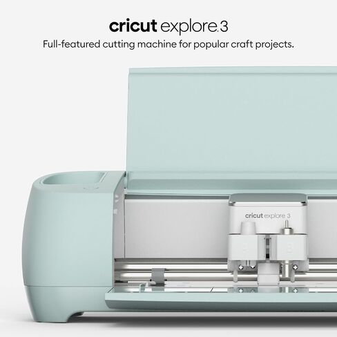Cricut Explore 3 & Digital Content Library Bundle - Includes 30 images in Design Space App - 2X Faster DIY Cutting Machine for all Crafts, Cuts 100+ Materials Blue in Saudi Arabia
