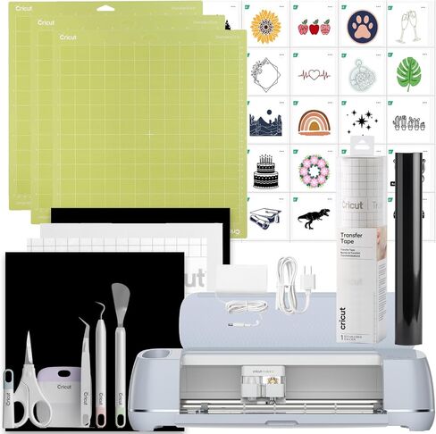 Cricut Maker 3 & Digital Content Library Bundle - Includes 30 images in Design Space App - Smart Cutting Machine, 2X Faster & 10X Cutting Force, Cuts 300+ Materials, Blue in Saudi Arabia