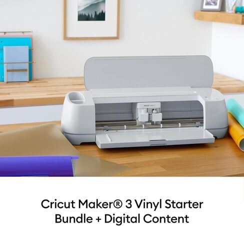 Cricut Maker 3 & Digital Content Library Bundle - Includes 30 images in Design Space App - Smart Cutting Machine, 2X Faster & 10X Cutting Force, Cuts 300+ Materials, Blue in Saudi Arabia