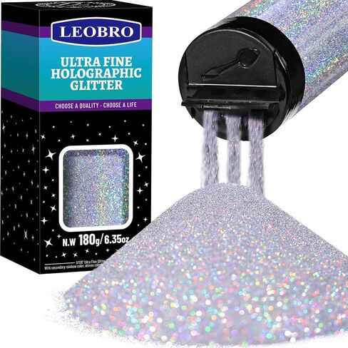 LEOBRO Pink Glitter, Glitter, 180g/6.35oz Fine Glitter, Craft Glitter for Resin, Glitter Flowers, Iridescent Glitter for Crafts, DIY Holiday Party Decor, Nail Body Art, Valentine Decorations in Kuwait