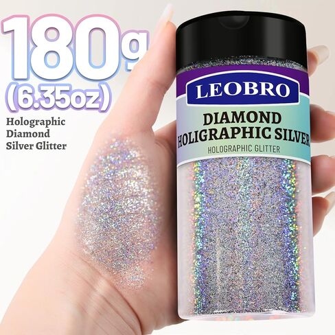 LEOBRO Pink Glitter, Glitter, 180g/6.35oz Fine Glitter, Craft Glitter for Resin, Glitter Flowers, Iridescent Glitter for Crafts, DIY Holiday Party Decor, Nail Body Art, Valentine Decorations in Kuwait