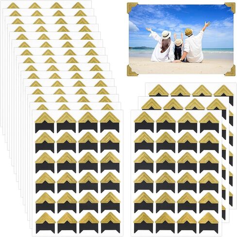 432 Pcs Photo Corners, Self Adhesive Picture Corners, Acid Free Corner Stickers for Scrapbooking, Photo Mounting Corners for DIY Scrapbook, Photo Album, Memory Books (Mixed Colors) in Kuwait