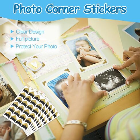 432 Pcs Photo Corners, Self Adhesive Picture Corners, Acid Free Corner Stickers for Scrapbooking, Photo Mounting Corners for DIY Scrapbook, Photo Album, Memory Books (Mixed Colors) in Kuwait