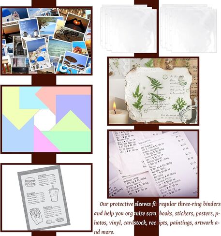 VMIAPXO 100 Pack 12 "× 12" حماية صفحات الدفاع ، الأكمام الواقية للورق الحرفي صور جيوب تخزين فينيل تخزين منظمات SCRAPBOOK SCROPBAIN in Kuwait