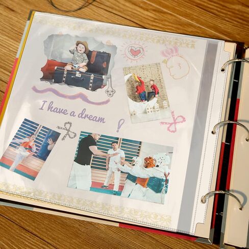 VMIAPXO 100 Pack 12 "× 12" حماية صفحات الدفاع ، الأكمام الواقية للورق الحرفي صور جيوب تخزين فينيل تخزين منظمات SCRAPBOOK SCROPBAIN in Kuwait