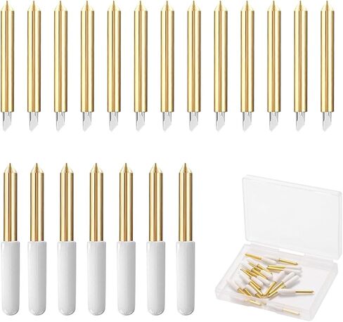 10Pcs Set Premium Fine Point Blade Compatible for Cricut Explore Air 2/Air 3/Maker/Maker 3 for Cutting Glitter Vinyl, Cardstock, Faux Leather Adhesive Foil Vellum Etc - with Storage Box in Kuwait