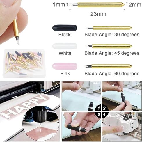 50pcs شفرات القطع البديلة لـ Cricut Explore Air 2/Air 3/Maker/Maker 3 ، تشمل 10pcs Fine Point و 20pcs Standard Blade و 20pcs Point Point Resplication Rades in Kuwait