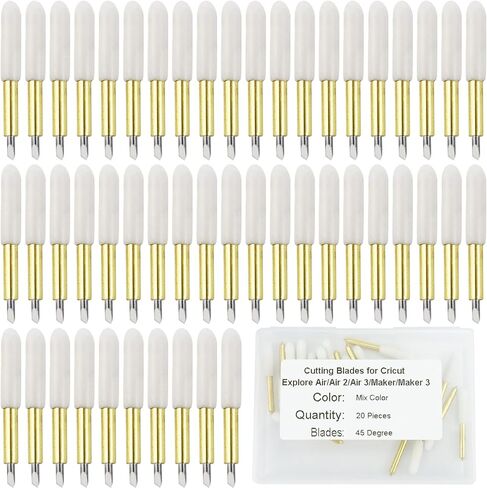 50pcs شفرات القطع البديلة لـ Cricut Explore Air 2/Air 3/Maker/Maker 3 ، تشمل 10pcs Fine Point و 20pcs Standard Blade و 20pcs Point Point Resplication Rades in Kuwait