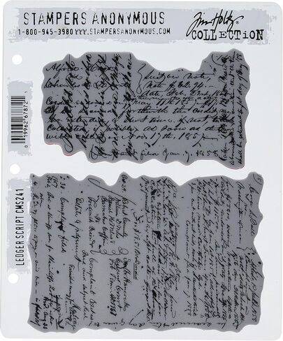 Stampers Anonymous Tim Holtz Cling Stamps 7 "x8.5" ، نص Ledger in Kuwait