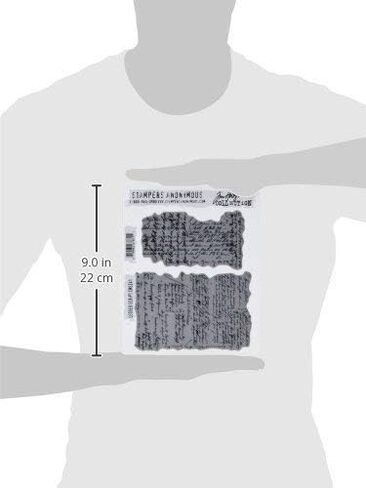 Stampers Anonymous Tim Holtz Cling Stamps 7 "x8.5" ، نص Ledger in Kuwait