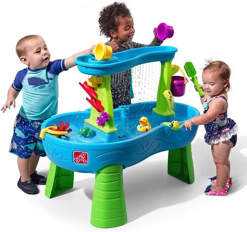 Step2 Rain Showers Splash Pond Toddler Water Table, Kids Water and Sand Activity Sensory Playset, Summer Outdoor Toys, 13 Piece Toy Accessories, For Toddles 1.5+ Years Old in Saudi Arabia