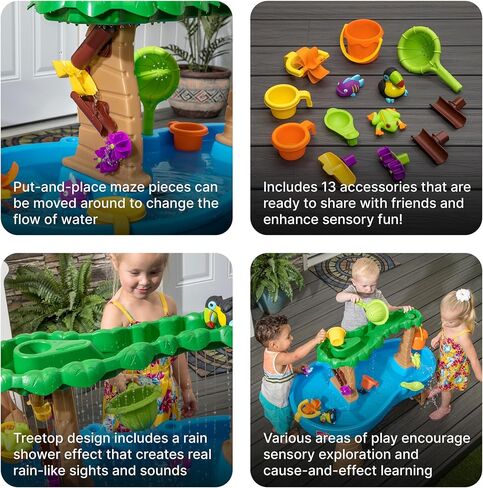 Step2 Rain Rain Splash Plond Toddler Water Fander ، و Mater Water Playset ، ألعاب الصيف الخارجية ، 13 قطعة ، من أجل الصفر أكثر من 1.5 سنة in Kuwait