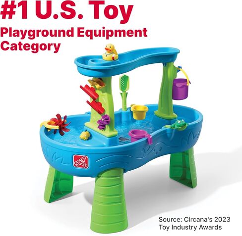 Step2 Rain Showers Splash Pond Toddler Water Table, Kids Water and Sand Activity Sensory Playset, Summer Outdoor Toys, 13 Piece Toy Accessories, For Toddles 1.5+ Years Old in Saudi Arabia