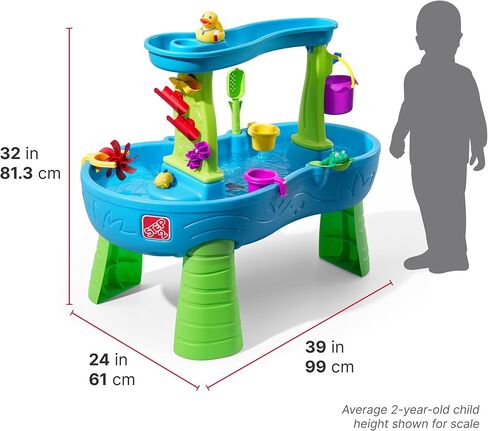 Step2 Rain Showers Splash Pond Toddler Water Table, Kids Water and Sand Activity Sensory Playset, Summer Outdoor Toys, 13 Piece Toy Accessories, For Toddles 1.5+ Years Old in Saudi Arabia